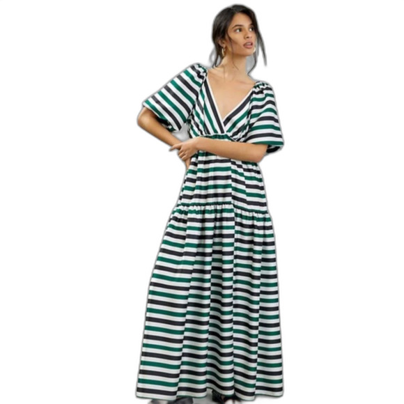 Anthropologie Delfi Striped Tiered Maxi Dress NWT - Picture 4 of 15